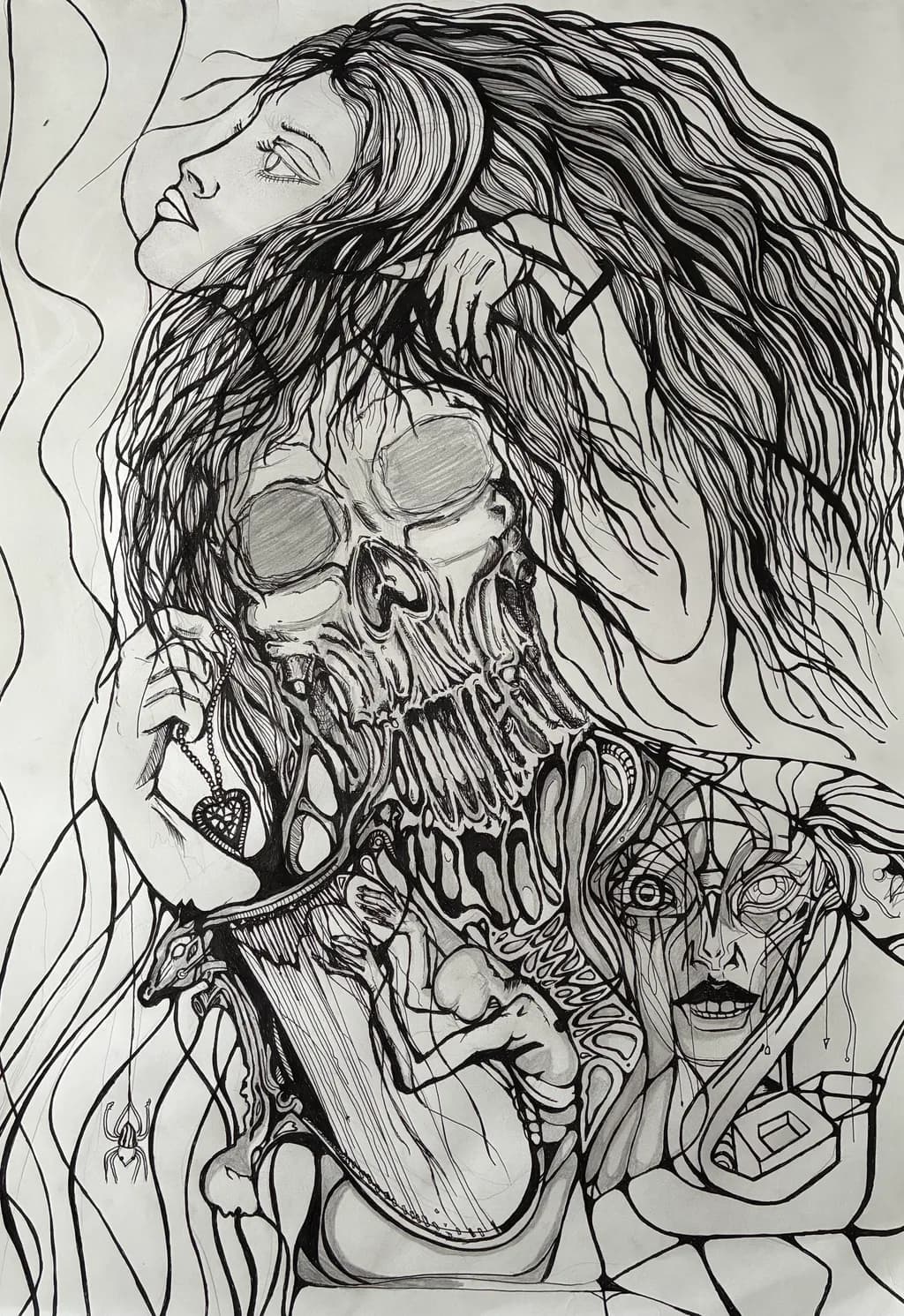 Skull and Woman's Veil