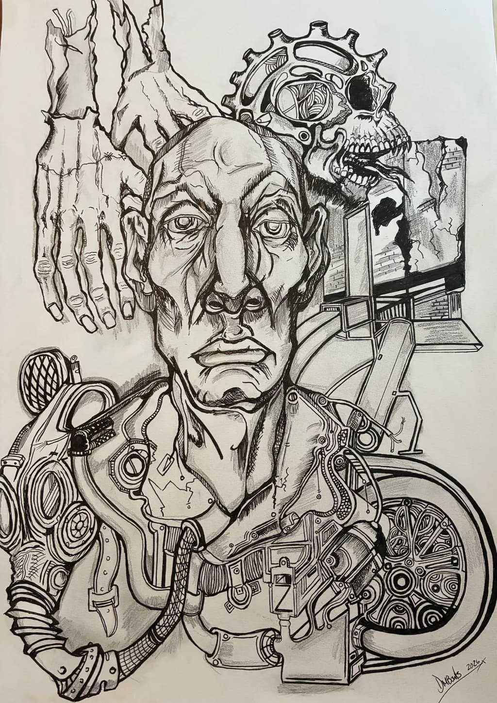 Mechanical Skull Portrait