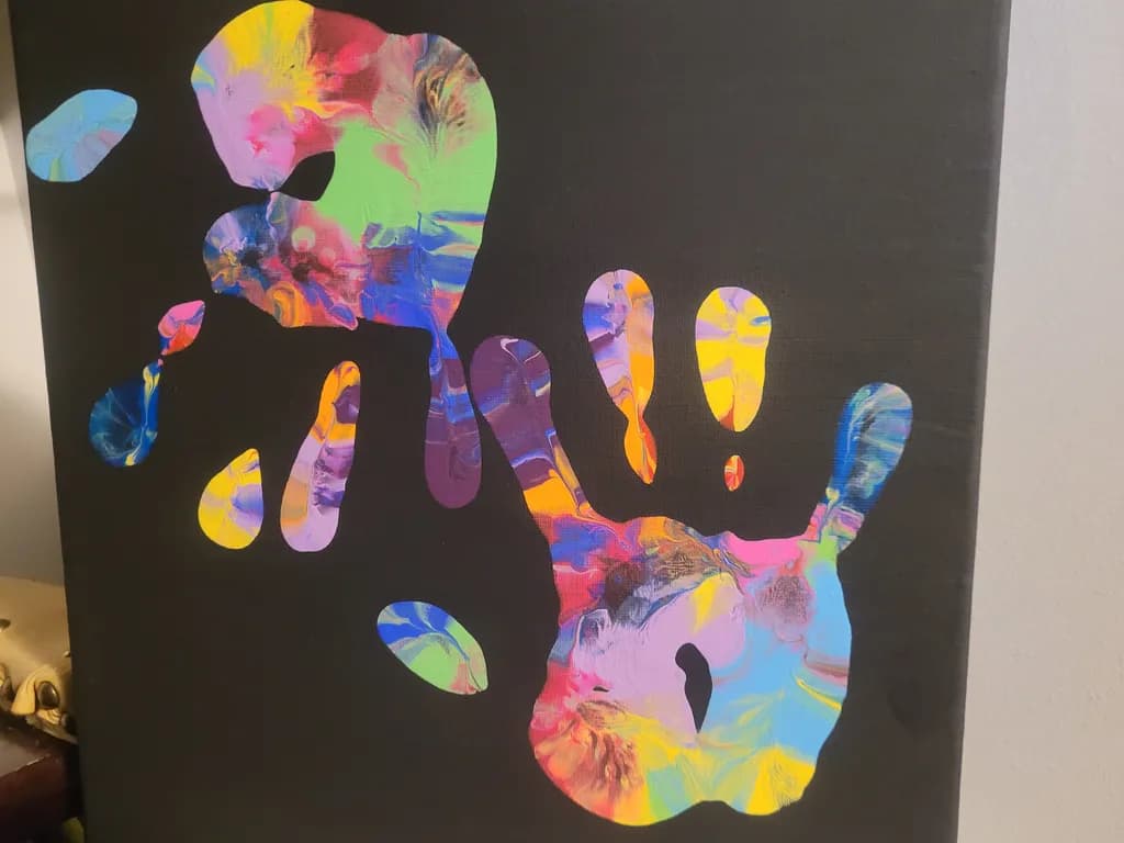 Vibrant Imprints: A Celebration of Colorful Handprints on Canvas