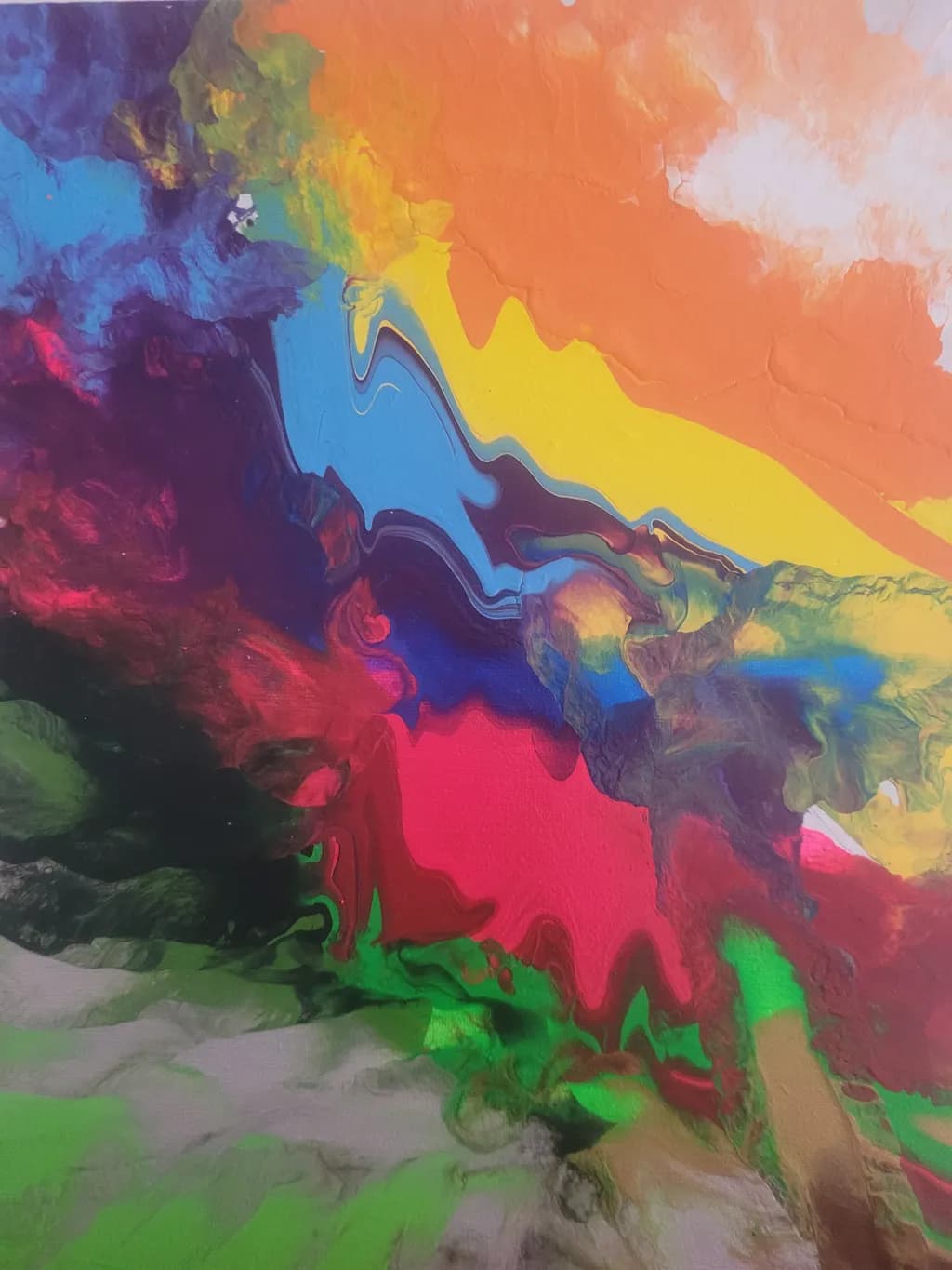 Vibrant Swirls of Color: An Abstract Journey Through Texture and Emotion