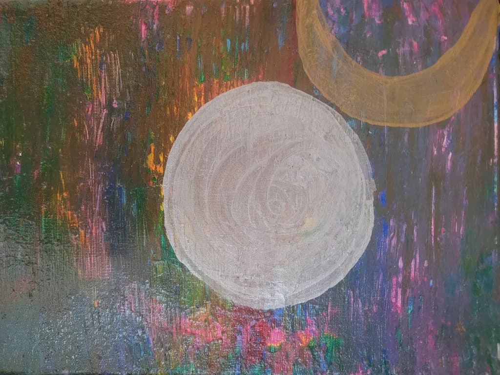 Celestial Whispers: A Dance of Color and Form in Abstract Harmony