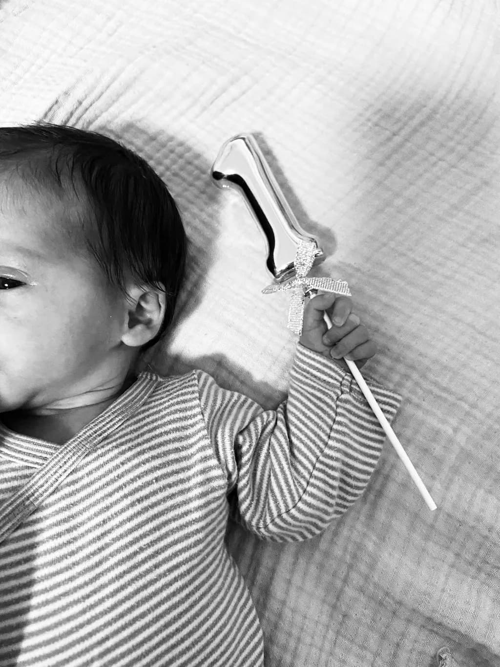 Whimsical First Birthday: A Cherished Moment in Black and White