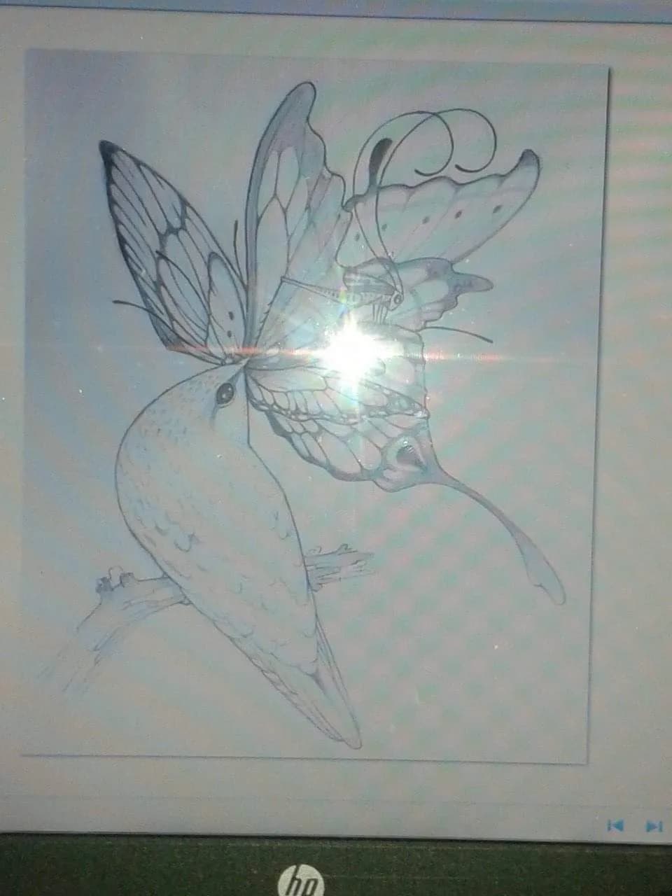 Whimsical Harmony: A Bird and Butterfly Dance in Nature's Embrace