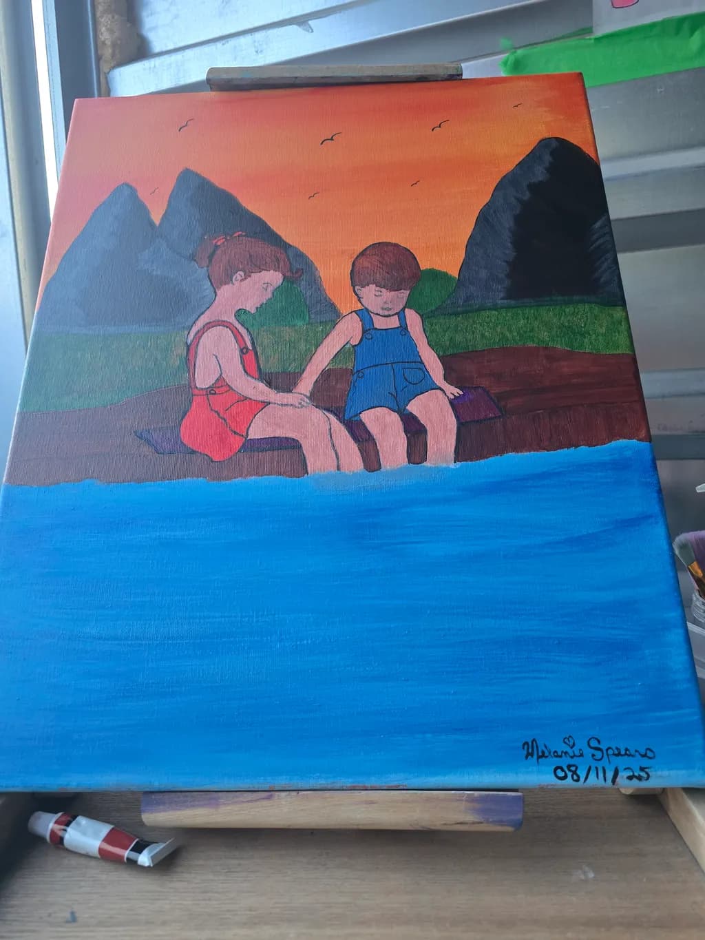 Whispers of Childhood: A Serene Moment by the Water's Edge