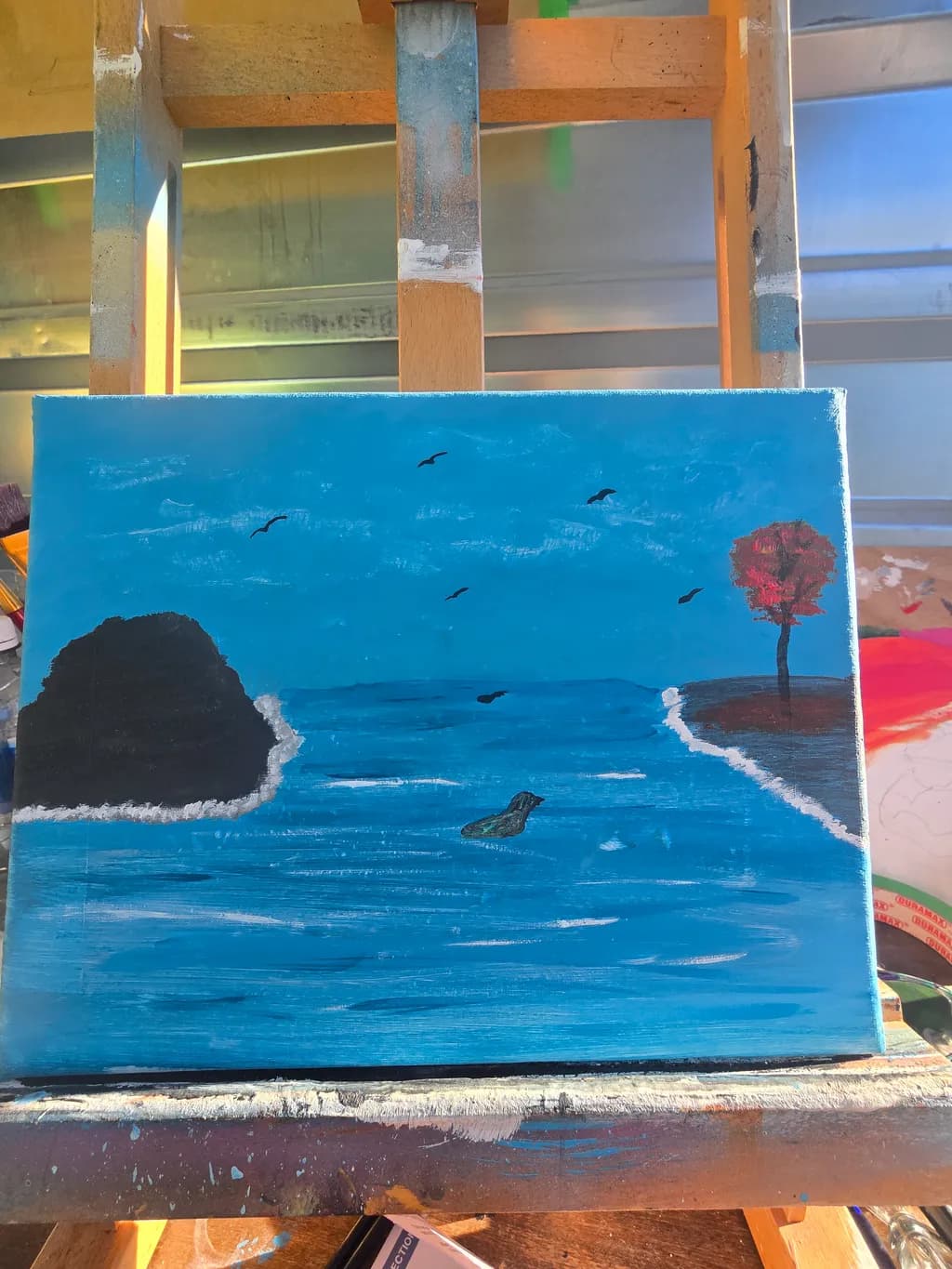Whispers of the Ocean: A Serene Coastal Escape with Vibrant Blue Waters and Autumn Hues