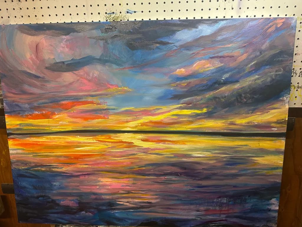 Ethereal Sunset: A Symphony of Colors on Water