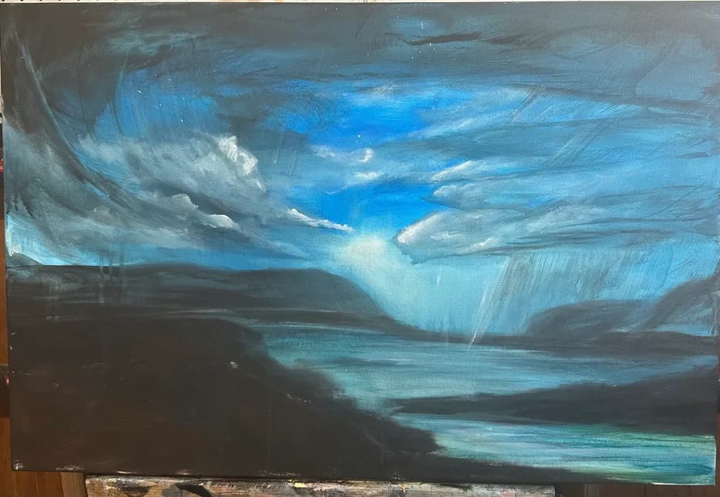 Whispers of Stormy Skies: A Serene Landscape in Turmoil