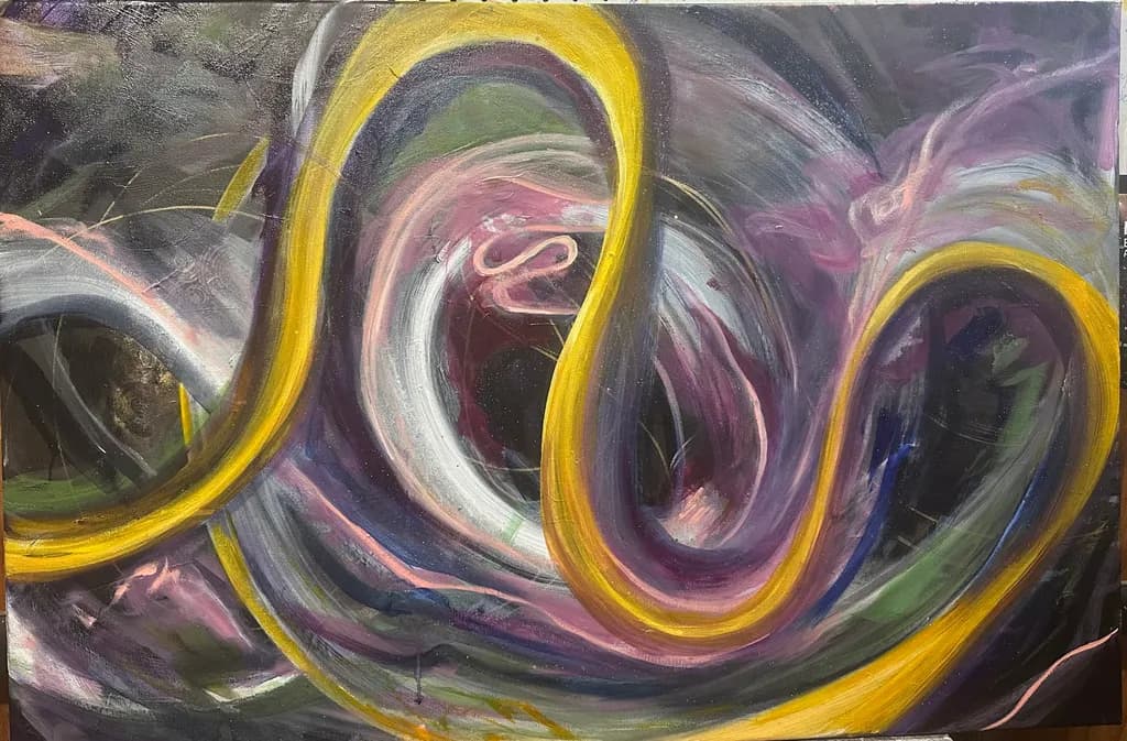 Whispers of Color: A Dance of Swirling Emotions in Abstract Form