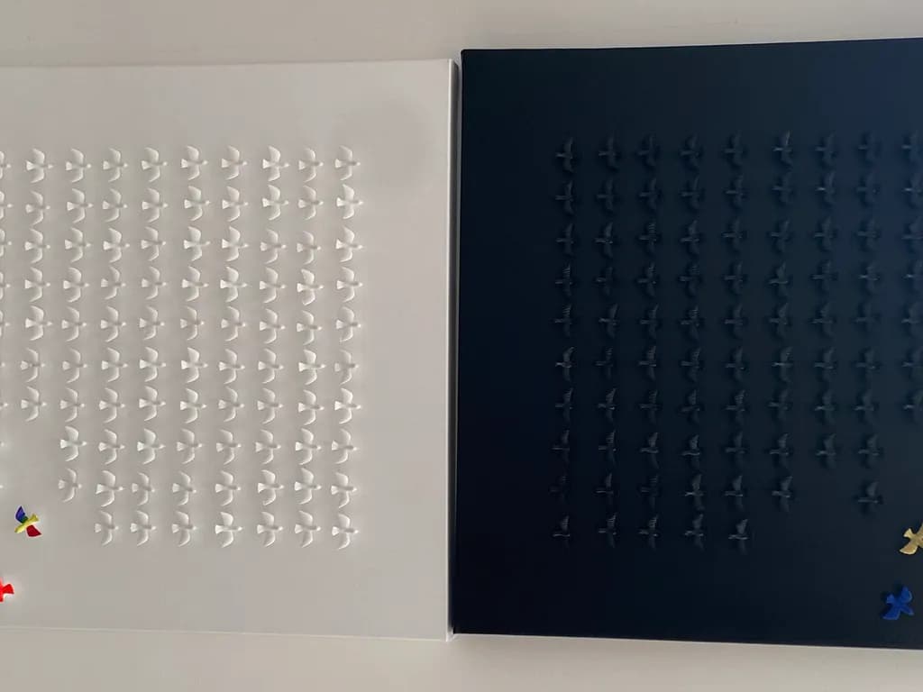 Whispers of Flight: A Dual Exploration of Texture and Color in Minimalist Art
