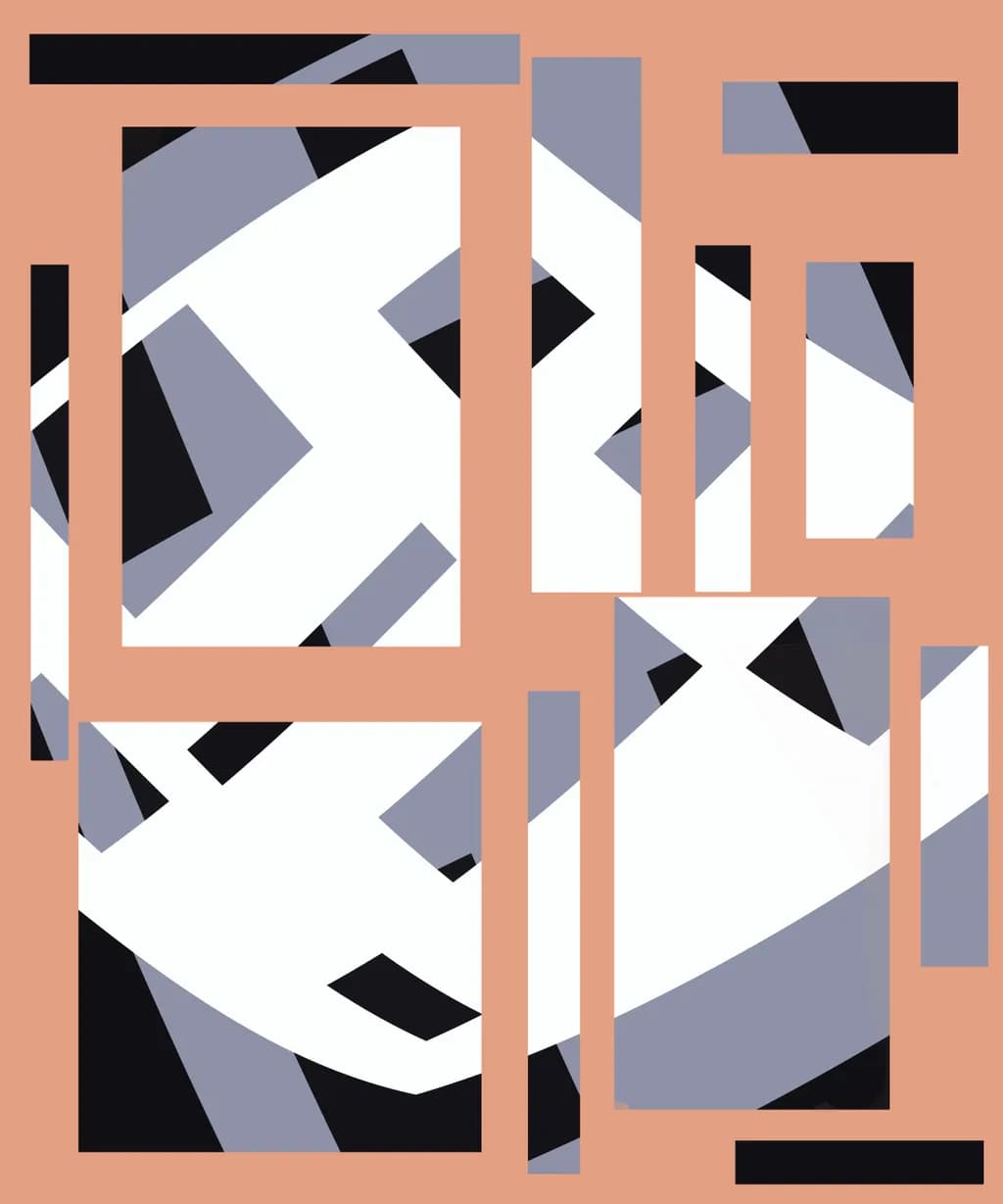 Geometric Harmony: A Monochrome Dance of Contrast and Form