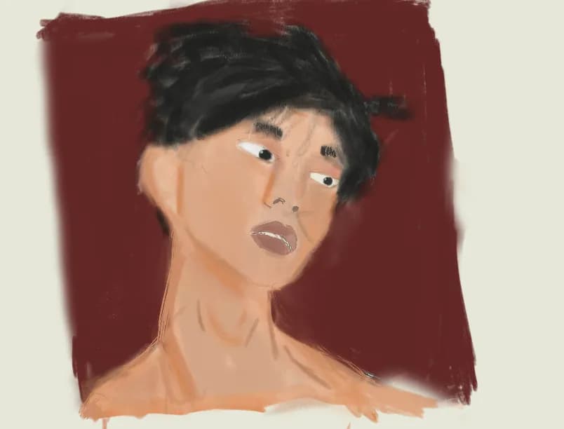 Whispers of Reflection: A Contemporary Portrait in Warm Hues