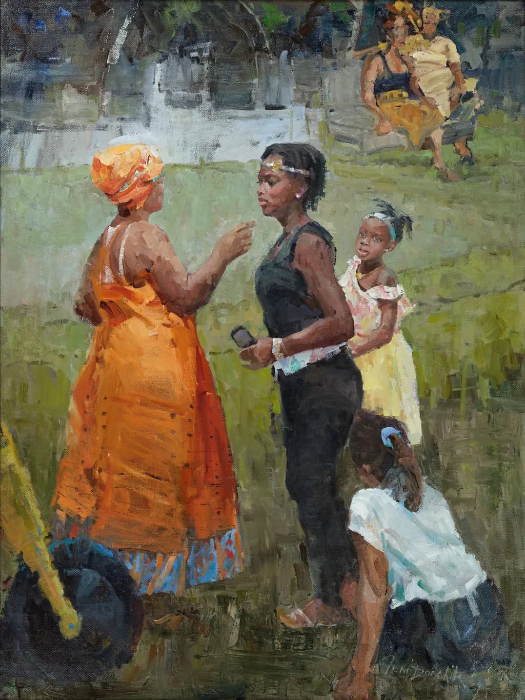 Vibrant Conversations: A Colorful Community Gathering Among Children