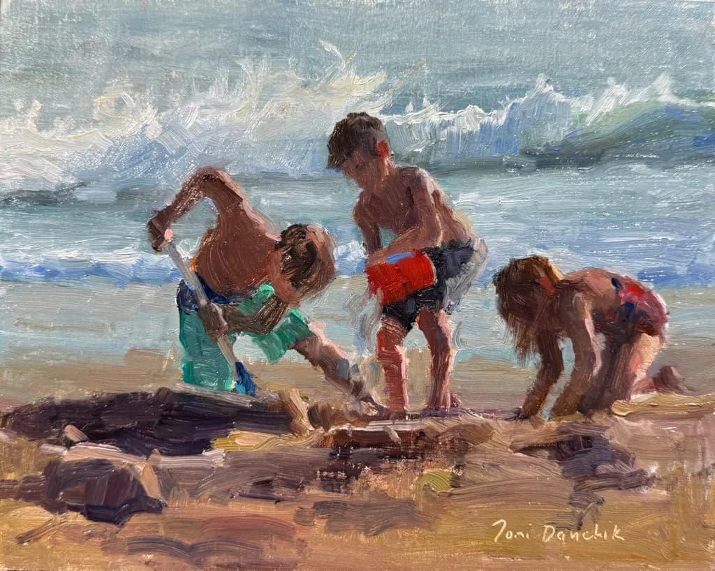 Joyful Beach Explorations: Children at Play in the Sand and Surf