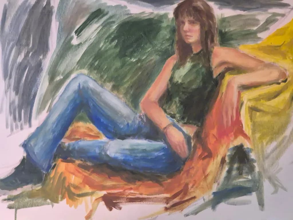 Serene Reflections: A Contemporary Portrait of Relaxation and Style