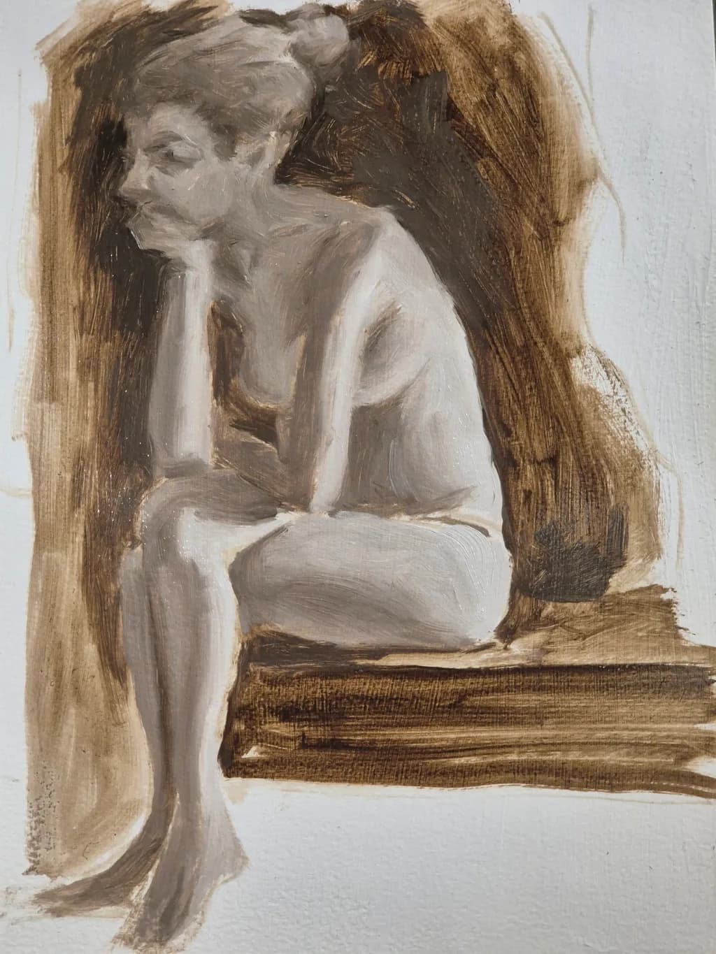 Contemplative Solitude: A Monochrome Study of Expression and Form