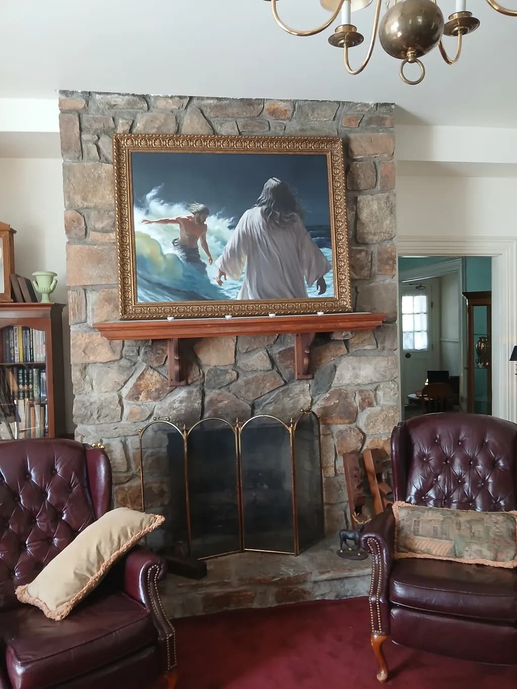 Ethereal Embrace: A Serene Encounter by the Fireplace
