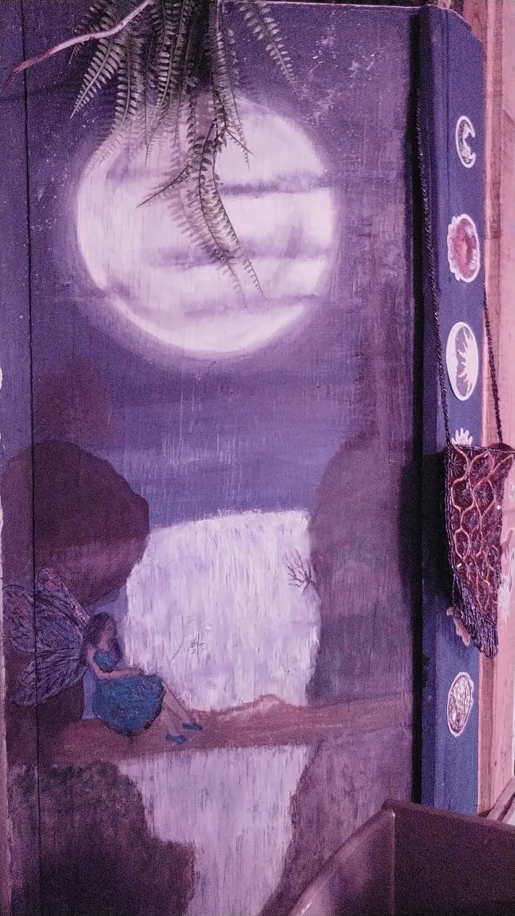 Moonlit Waterfall with Fairy