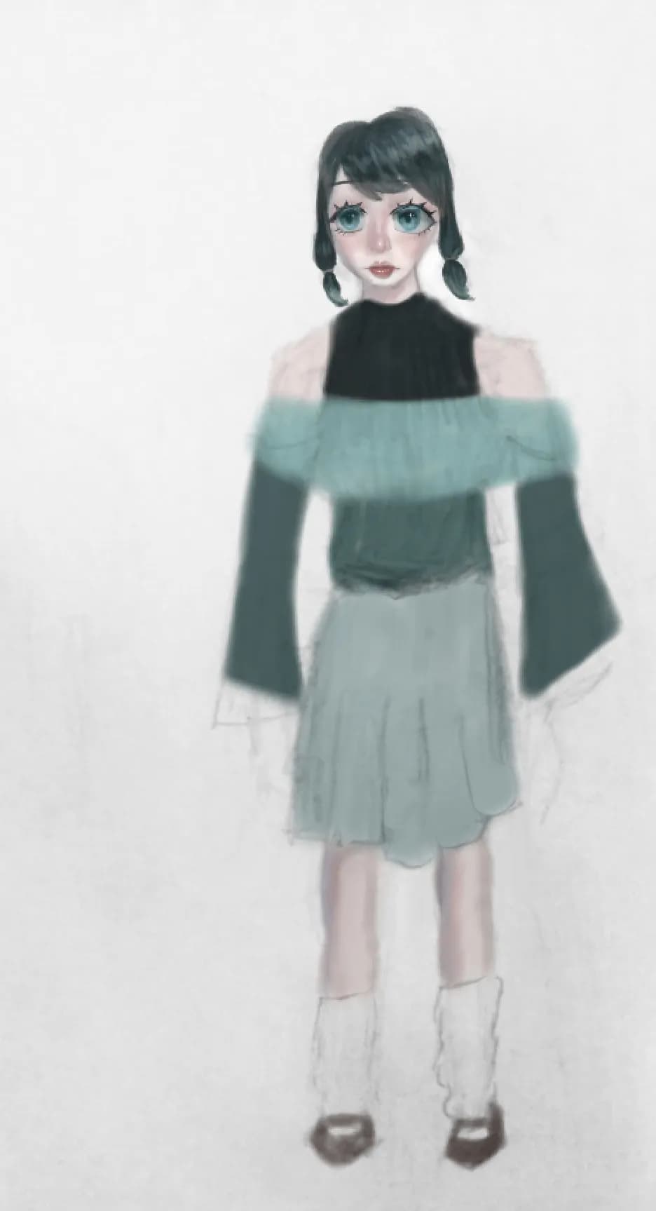 Whimsical Elegance: A Stylized Portrait of Fashion and Fantasy