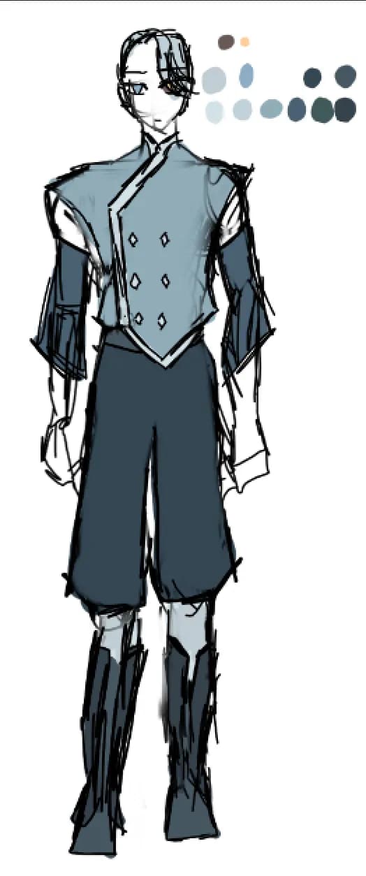 Mystical Warrior: A Character Design Exploration in Shades of Blue and Gray