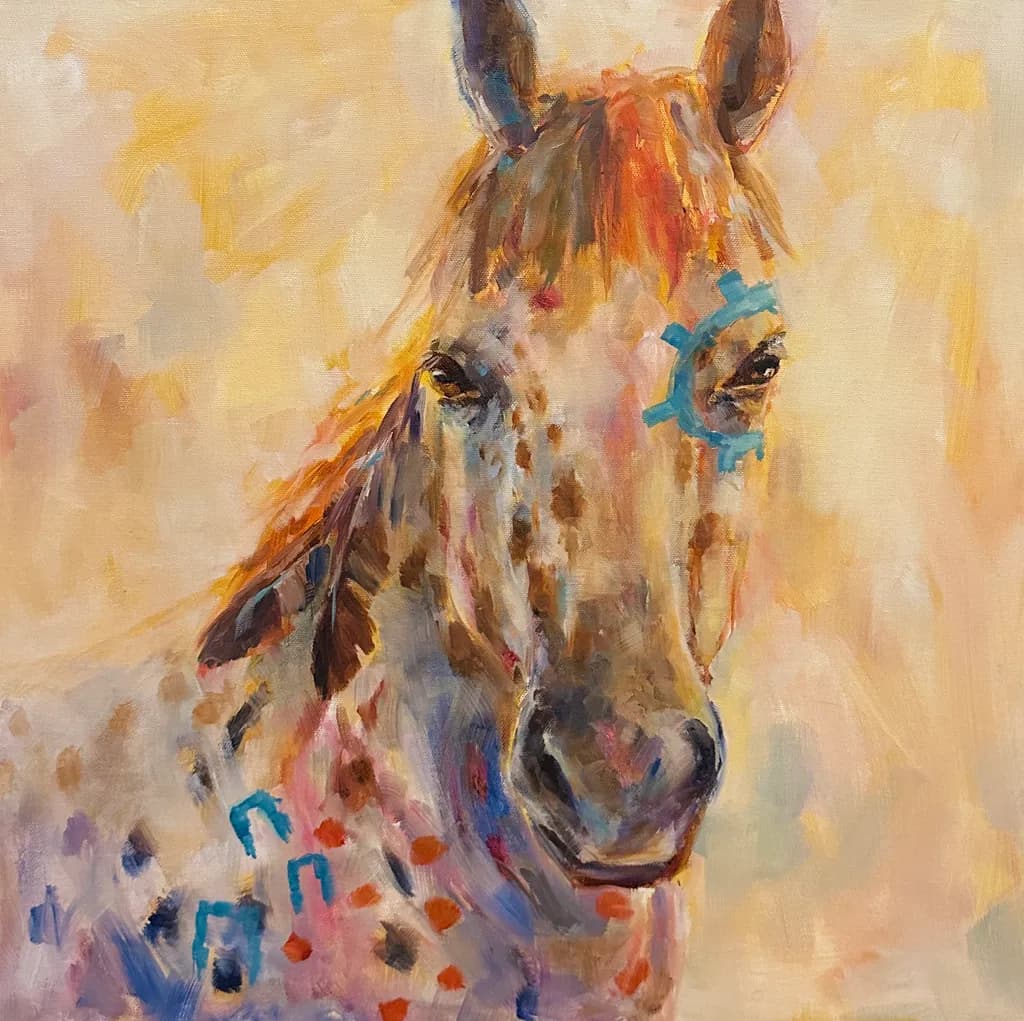 Whimsical Giraffe: A Colorful Portrait of Nature's Grace