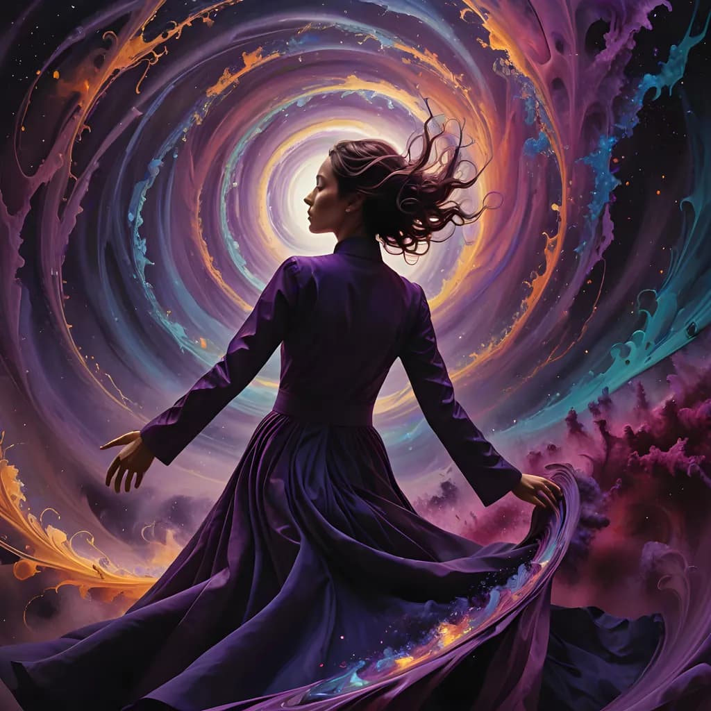 Whirlwind of Cosmic Dreams: A Serene Journey Through the Ethereal Realm