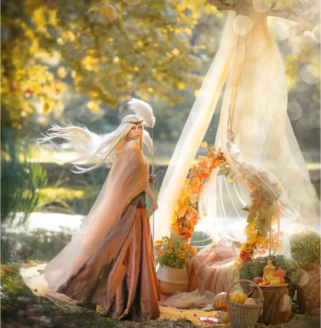 Whispers of Autumn: A Serene Fantasy in Ethereal Elegance