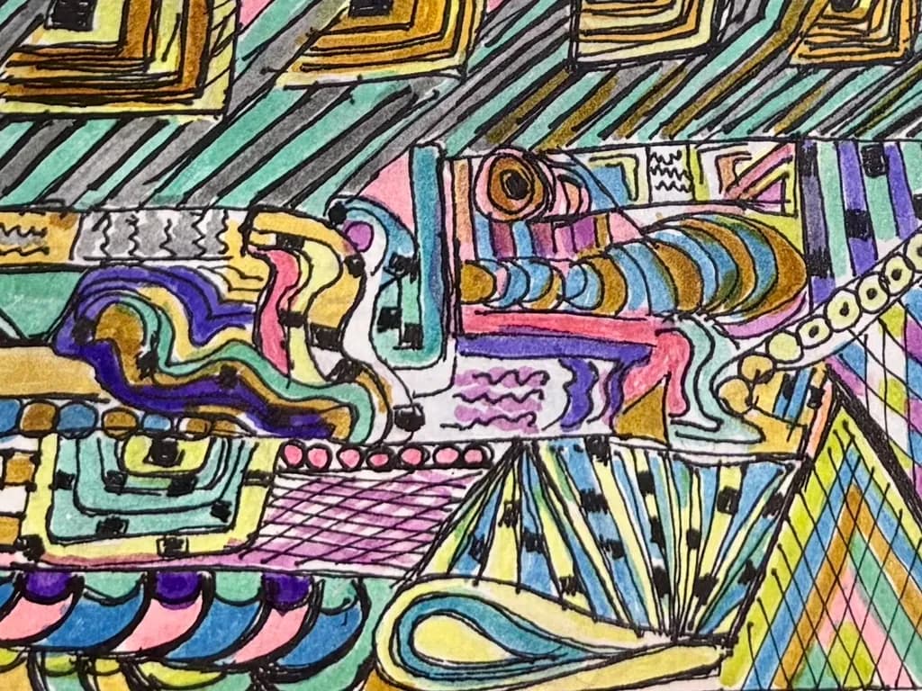 Vibrant Geometric Symphony: A Colorful Abstract Journey Through Patterns and Shapes