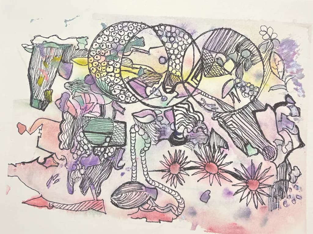 A Three in One abstract watercolor