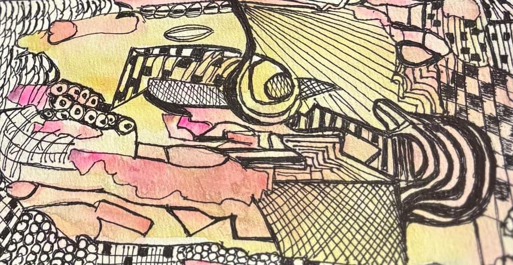 Whimsical Harmony: A Dance of Lines and Colors in Abstract Expressionism