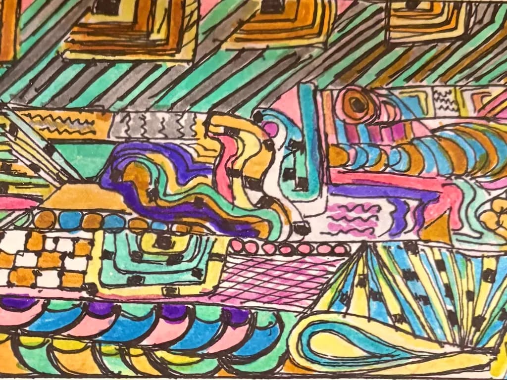 Vibrant Whirl: A Kaleidoscope of Colorful Patterns and Shapes