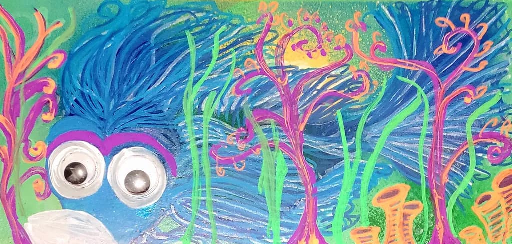 Whimsical Underwater Adventure: A Colorful Exploration of Playful Marine Life