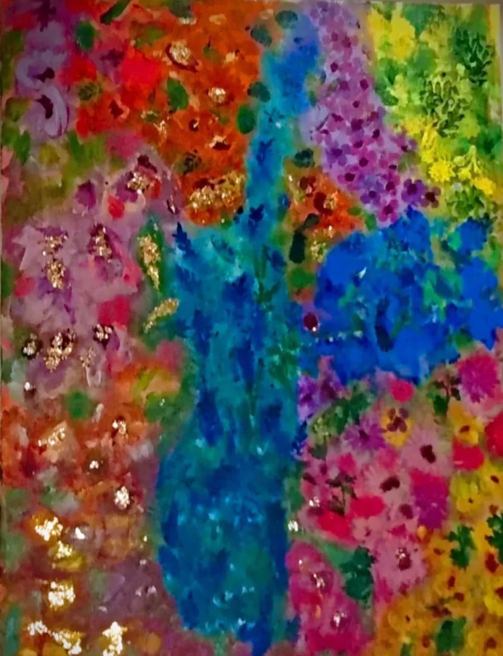 Vibrant Floral Symphony: An Abstract Celebration of Color and Texture