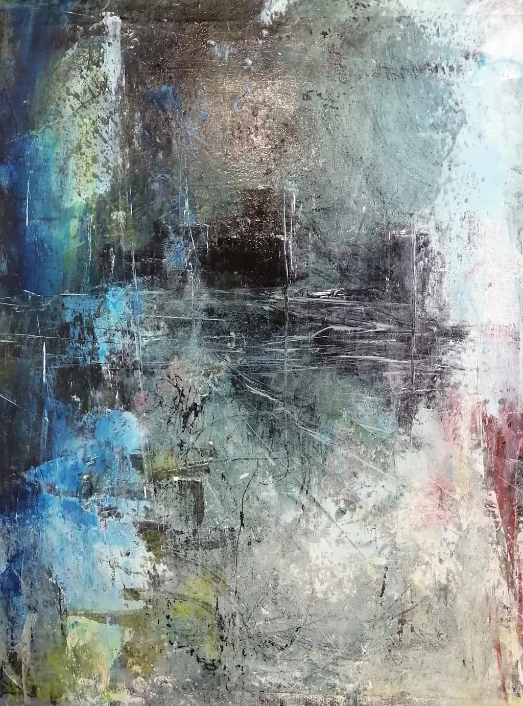 Whispers of Chaos: An Abstract Exploration in Blue Textures