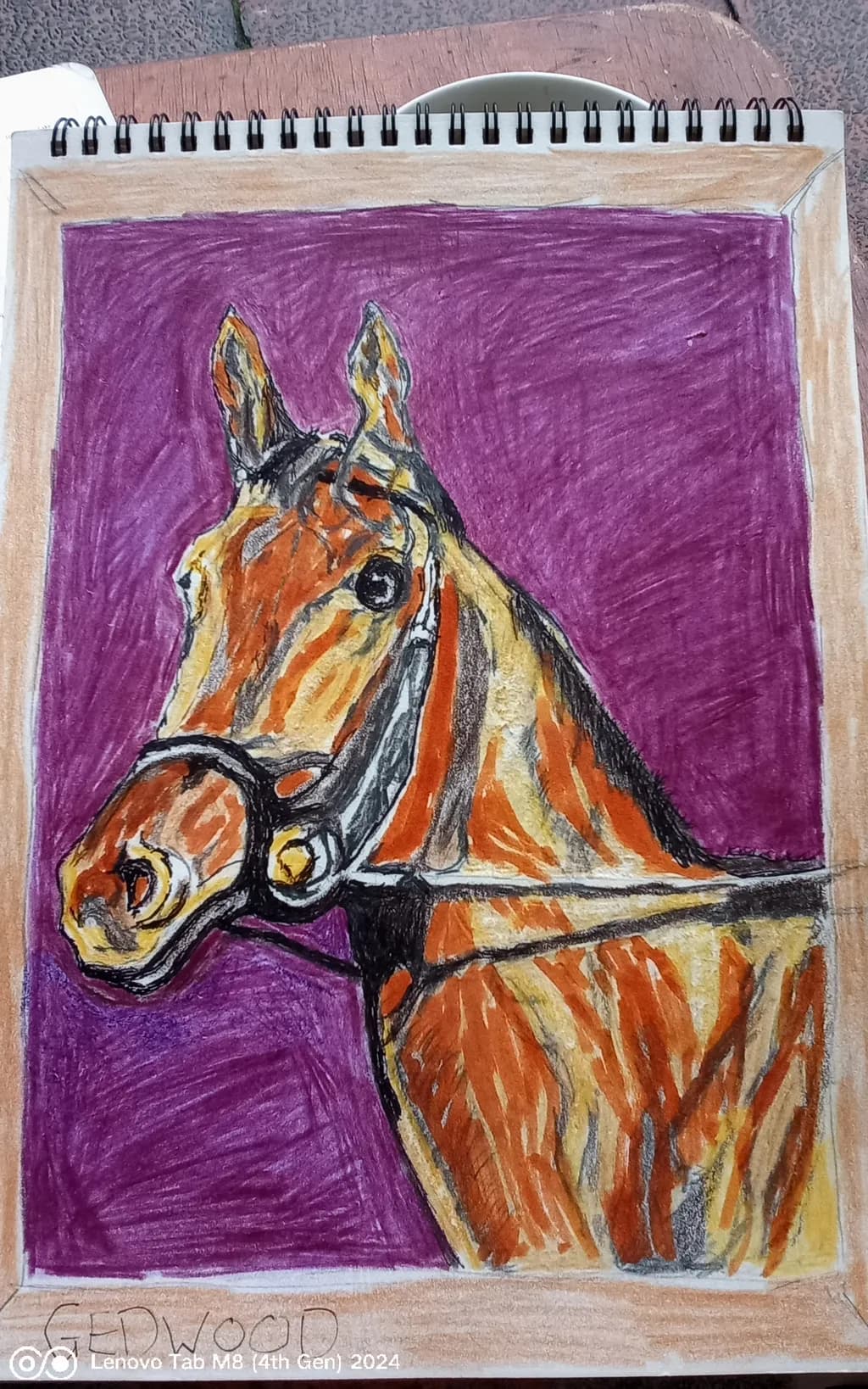 Majestic Equine Portrait: A Colorful Sketch of Strength and Grace