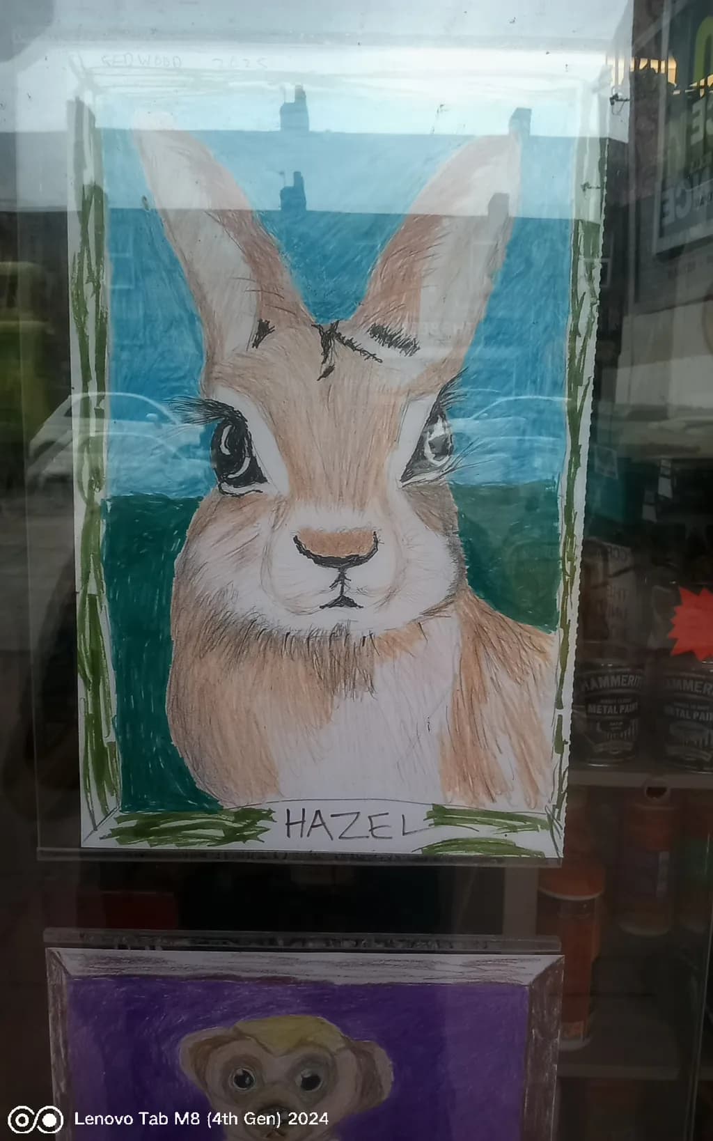 Whimsical Portrait of Hazel: A Charming Rabbit in Vibrant Colors