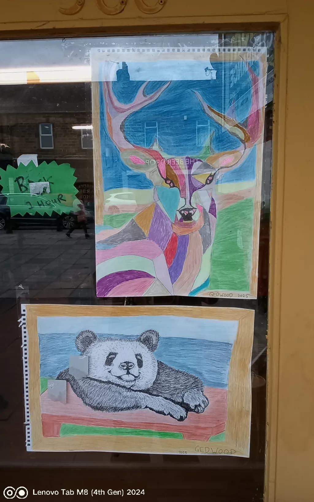 Whimsical Wildlife: A Colorful Encounter with a Panda and a Deer