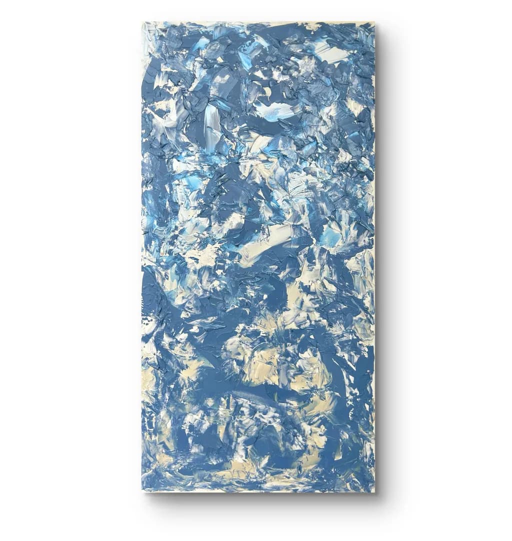 Whispers of the Ocean: A Textured Symphony in Blue and Cream