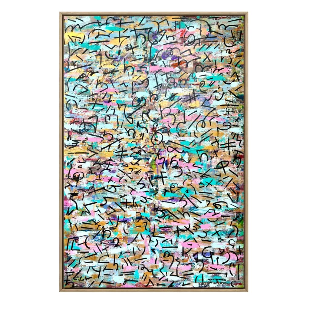 Whispers of Color: An Abstract Symphony of Symbols and Hues