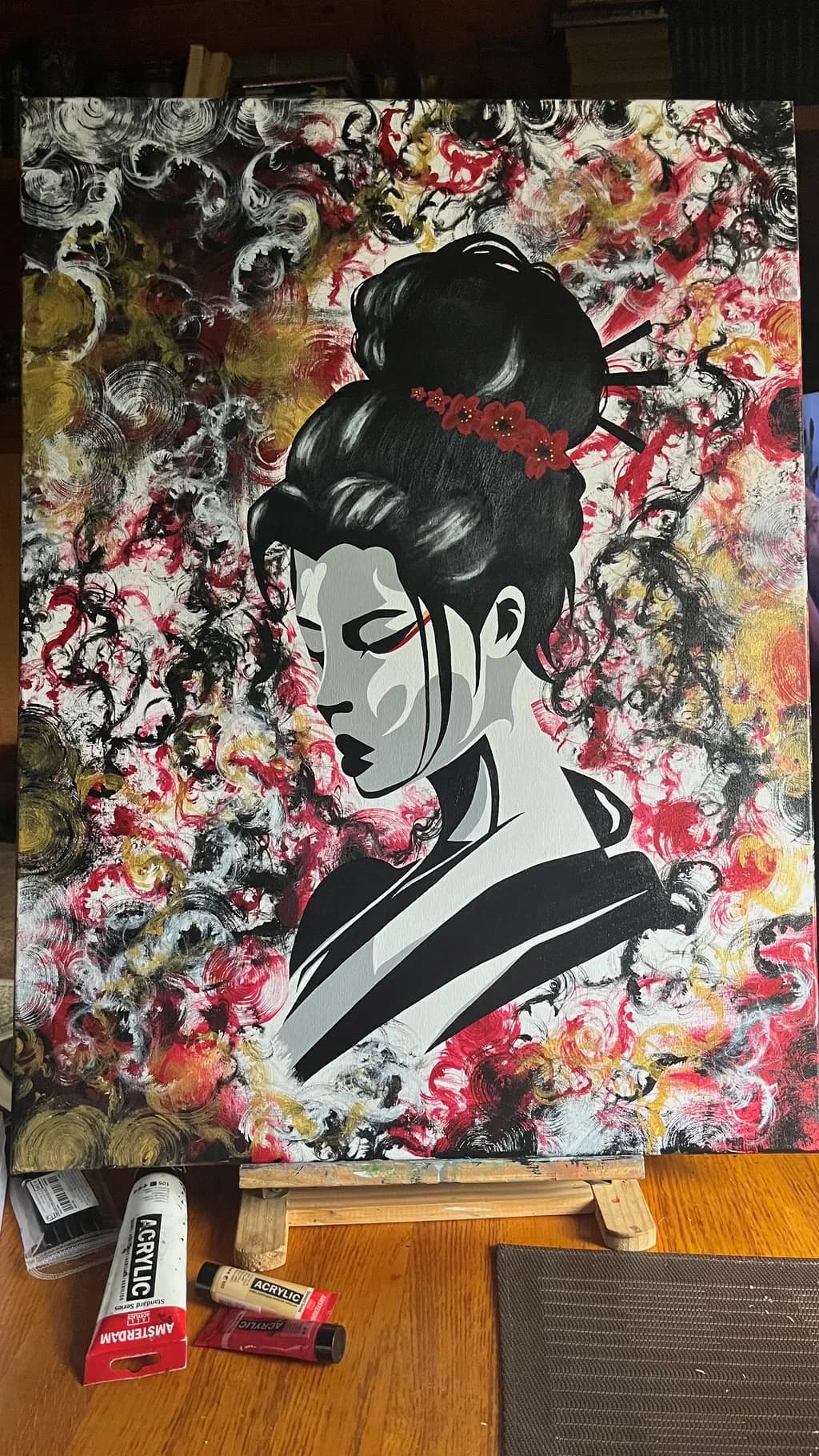 Whispers of Color: An Abstract Portrait of Beauty and Expression