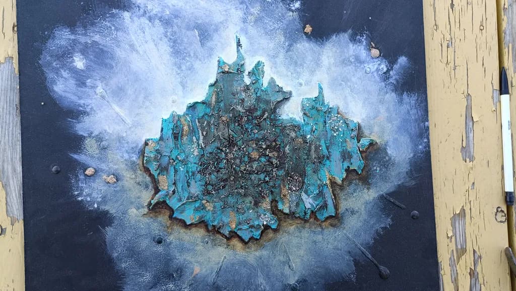 Rust and Turquoise Fragment