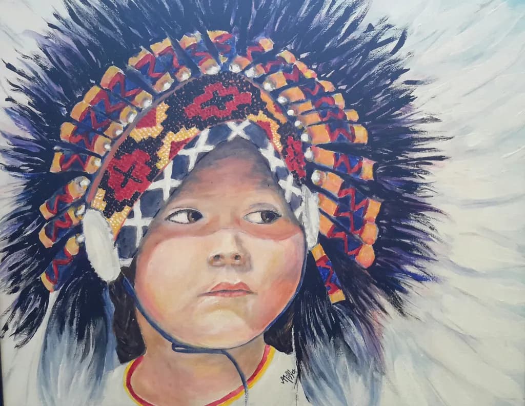 Whispers of Heritage: A Young Spirit in Traditional Regalia