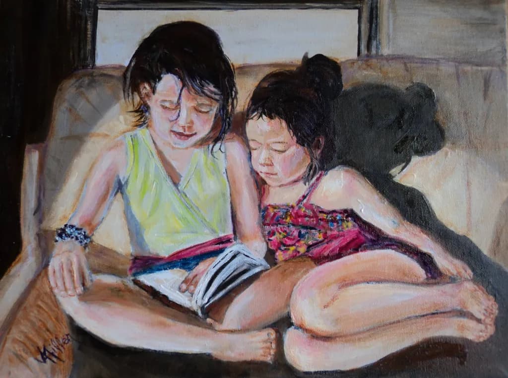 Whispers of Imagination: Two Girls Lost in a Storybook Dream