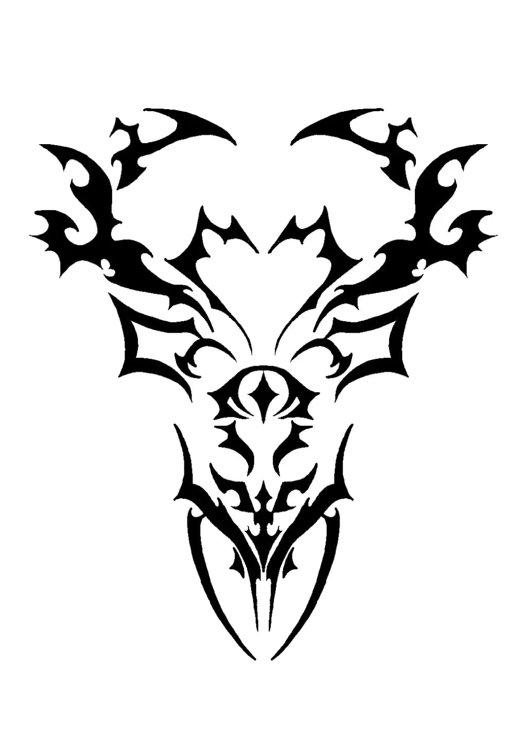 Mystical Shadows: Intricate Tribal Design of Strength and Elegance