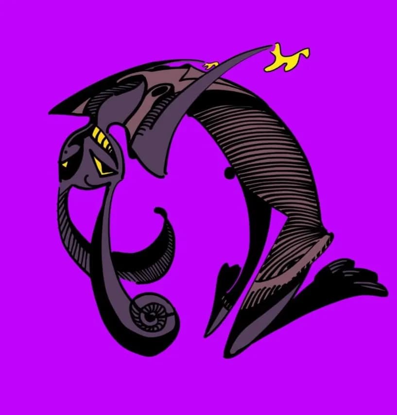 Whimsical Creature Dance: A Playful Journey Through Colorful Abstract Art