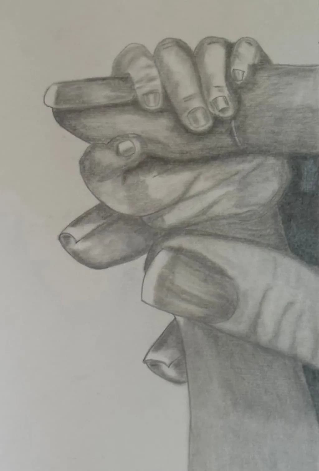 Interwoven Connections: A Detailed Sketch of Hands Embracing Unity
