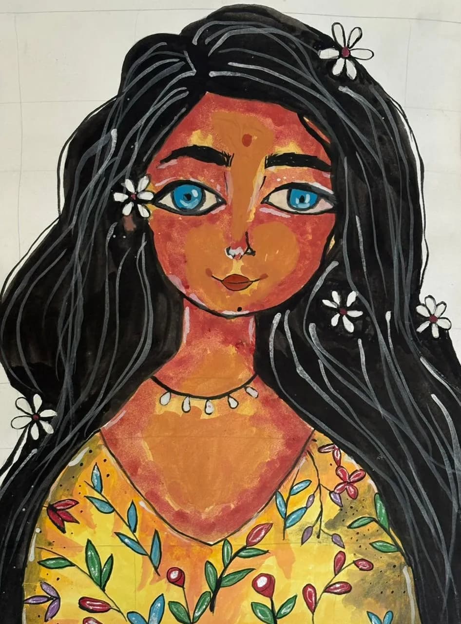 Whispers of Nature: A Colorful Portrait of Beauty and Expression