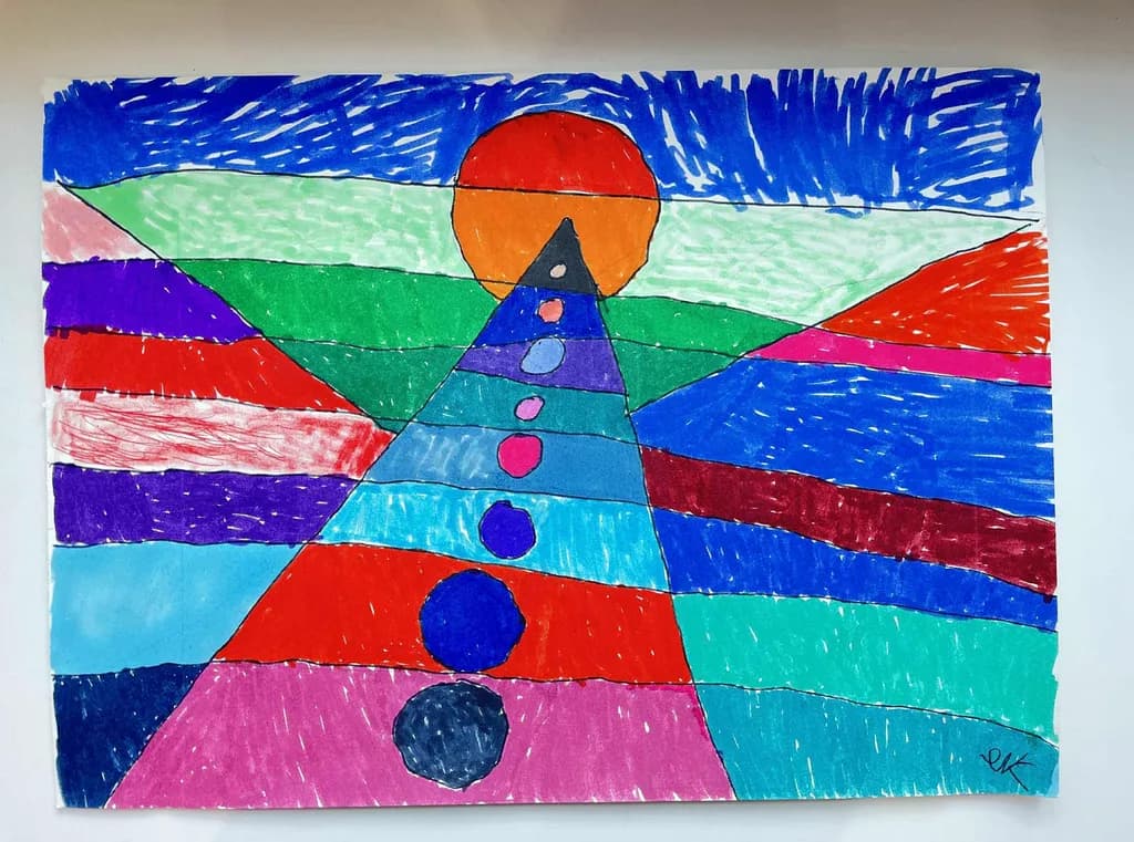 Vibrant Geometric Journey Through Colorful Landscapes