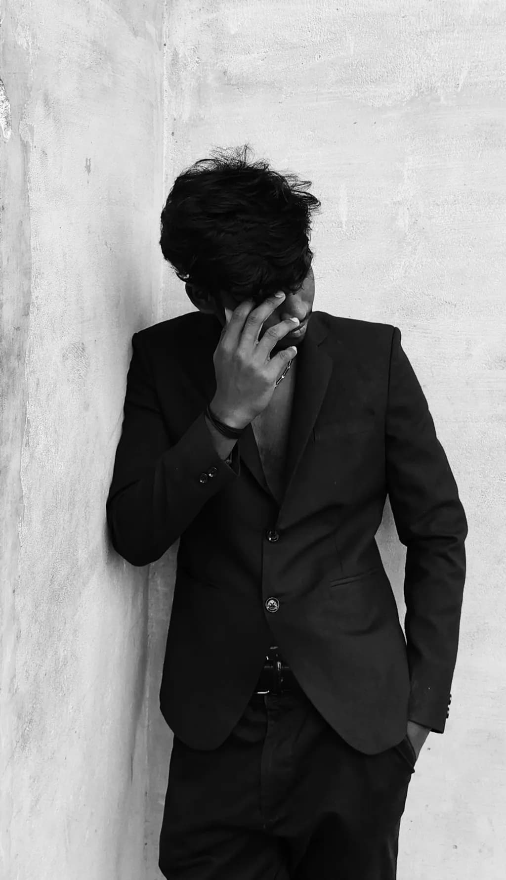 Silent Reflections: A Portrait of Contemplation in Monochrome