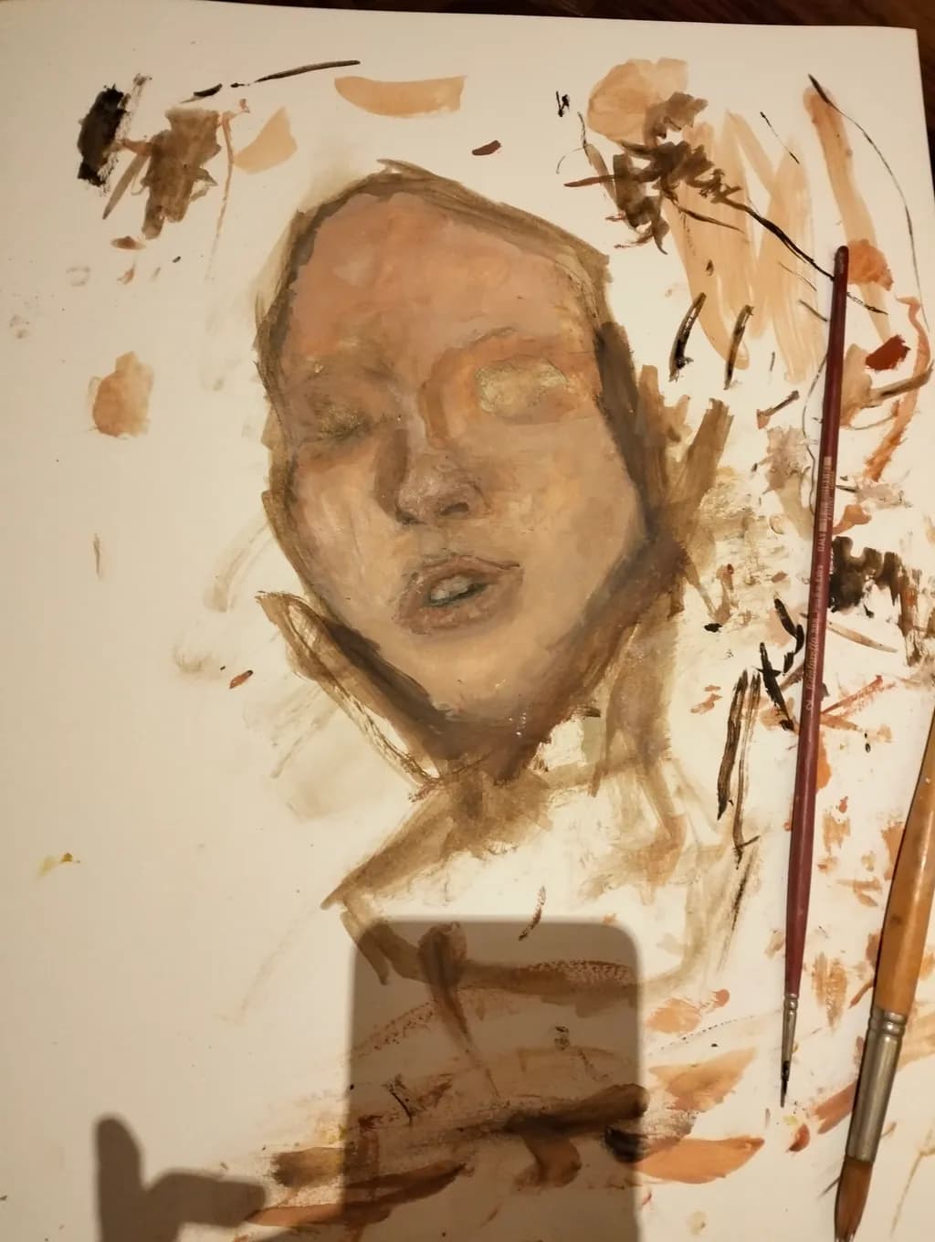 Whispers of Expression: An Abstract Portrait in Earthy Tones