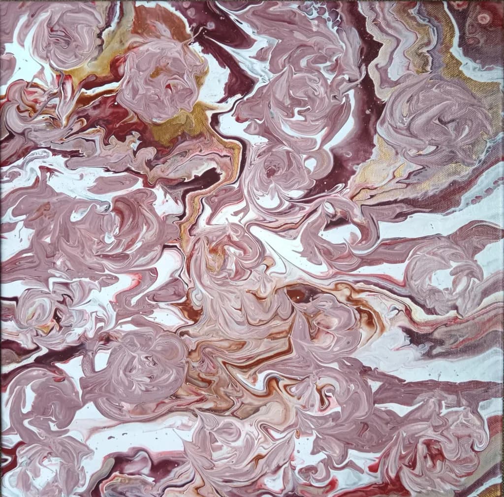 Whispers of Rose and Gold: A Fluid Dance of Color and Emotion